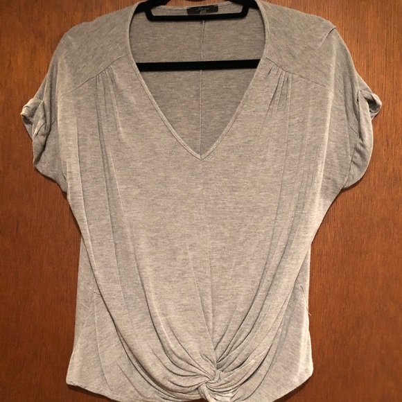 Grey crop top with twist front - Picture 1 of 1